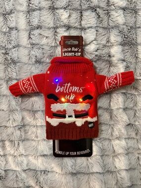 Holiday Red 'Bottoms Up' Light-Up Beverage Sweater